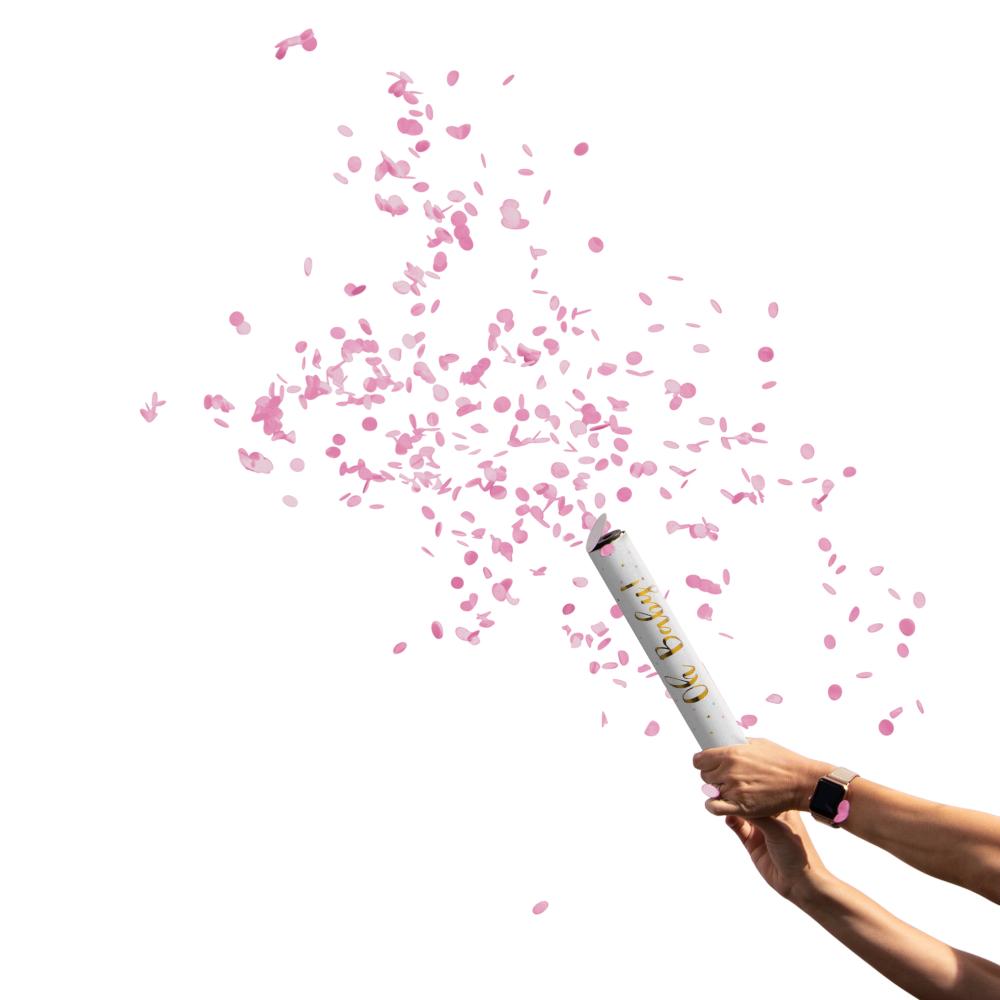 12 pc Bulk Gender Reveal Pink Confetti Cannons