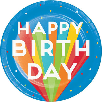 96 pc Bulk Happy Birthday Bash Paper Dinner Plates