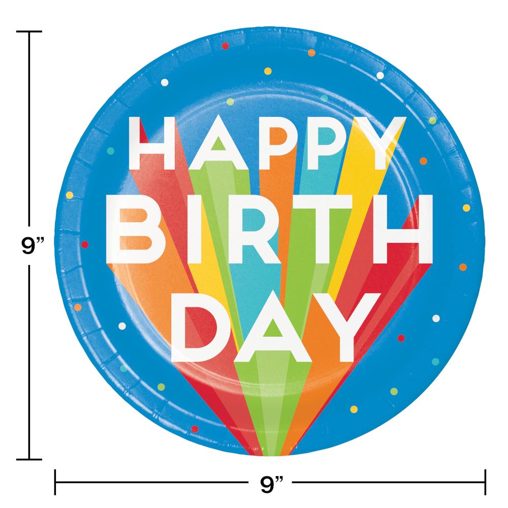Big Birthday Bash Dinner Plate, 8 ct Party Supplies by Creative Converting