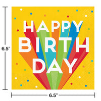 192 pc Bulk Happy Birthday Bash Paper Luncheon Napkins