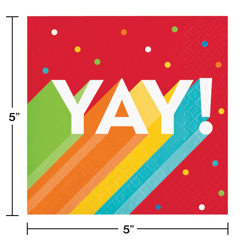 192 pc Bulk Happy Birthday Bash Paper Beverage Napkins