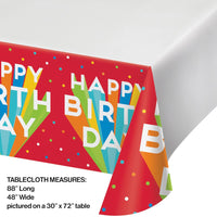 12 pc Bulk Happy Birthday Bash Plastic Tablecloths
