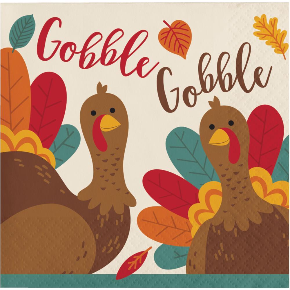192 pc Bulk Thanksgiving Turkey Beverage Napkins