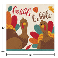 192 pc Bulk Thanksgiving Turkey Beverage Napkins
