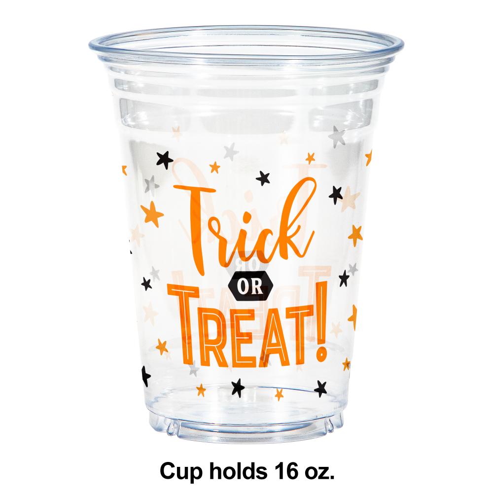 16Oz Plastic Cup, Clear, Halloween, 8 ct Party Supplies by Creative Converting