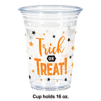 96 pc Bulk Trick or Treat Halloween Plastic Cups