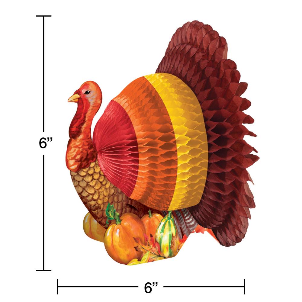 Honeycomb Centerpiece, 6" Turkey Party Supplies by Creative Converting