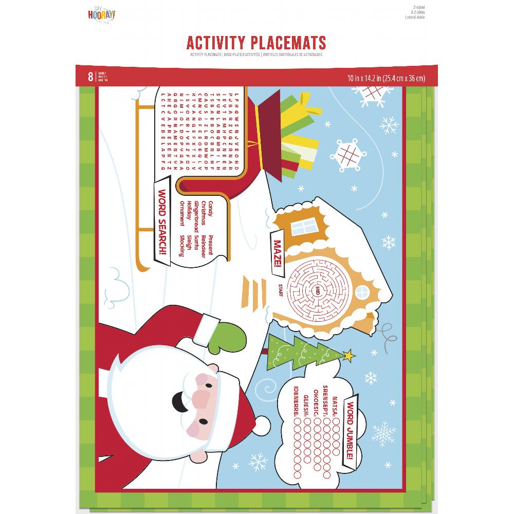 96 pc Bulk Christmas Activity Placemats