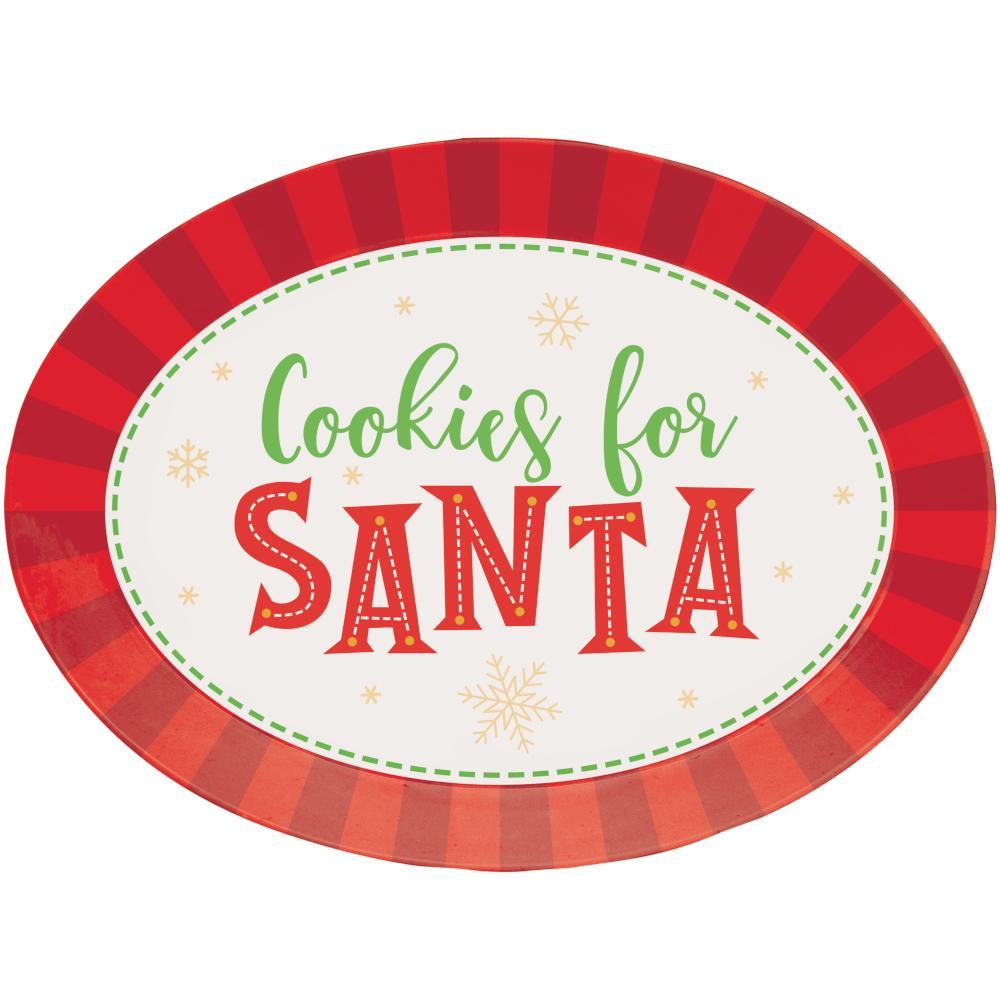 12 pc Bulk Cookies for Santa Oval Plastic Trays
