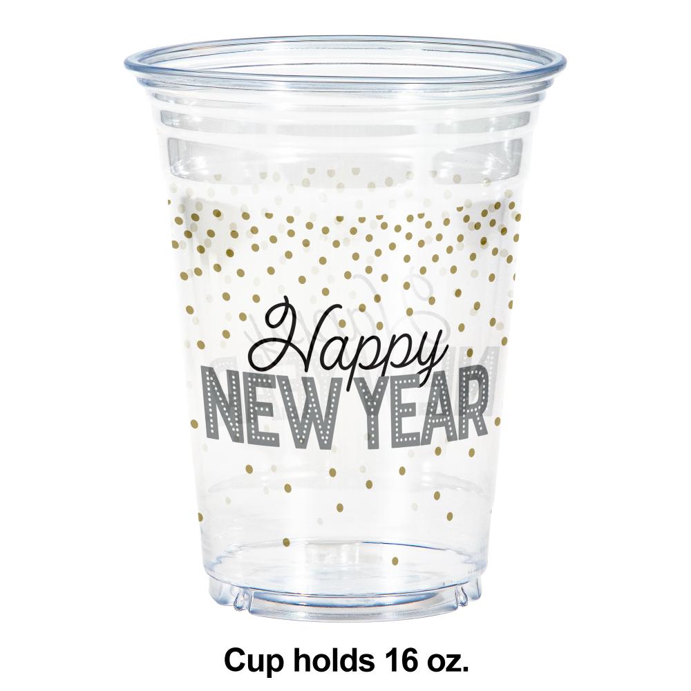 96 pc Bulk Happy New Year Plastic Cups