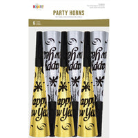 72 pc Bulk Silver and Gold Foil Party Horns