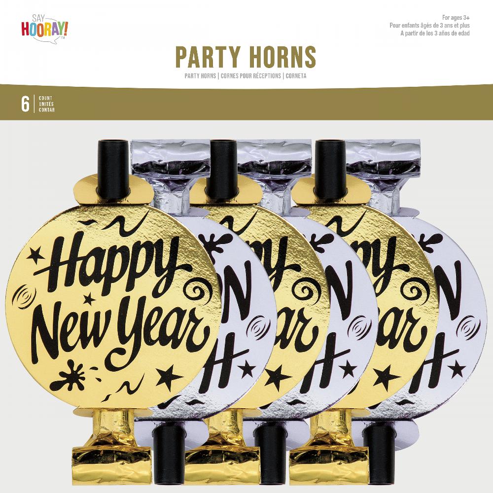 Blowouts, New Year Silver And Gold Foil, 6 ct Party Supplies by Creative Converting