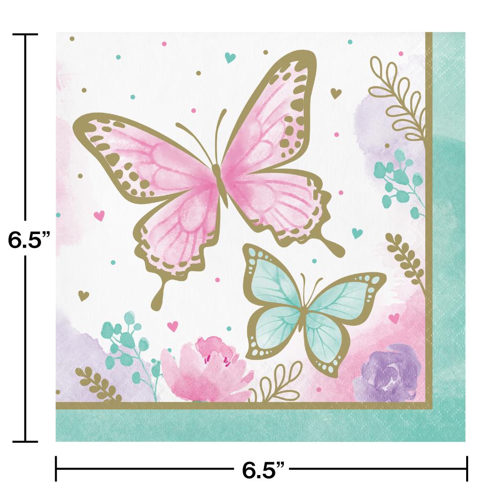 Butterfly Shimmer Luncheon Napkin 16ct