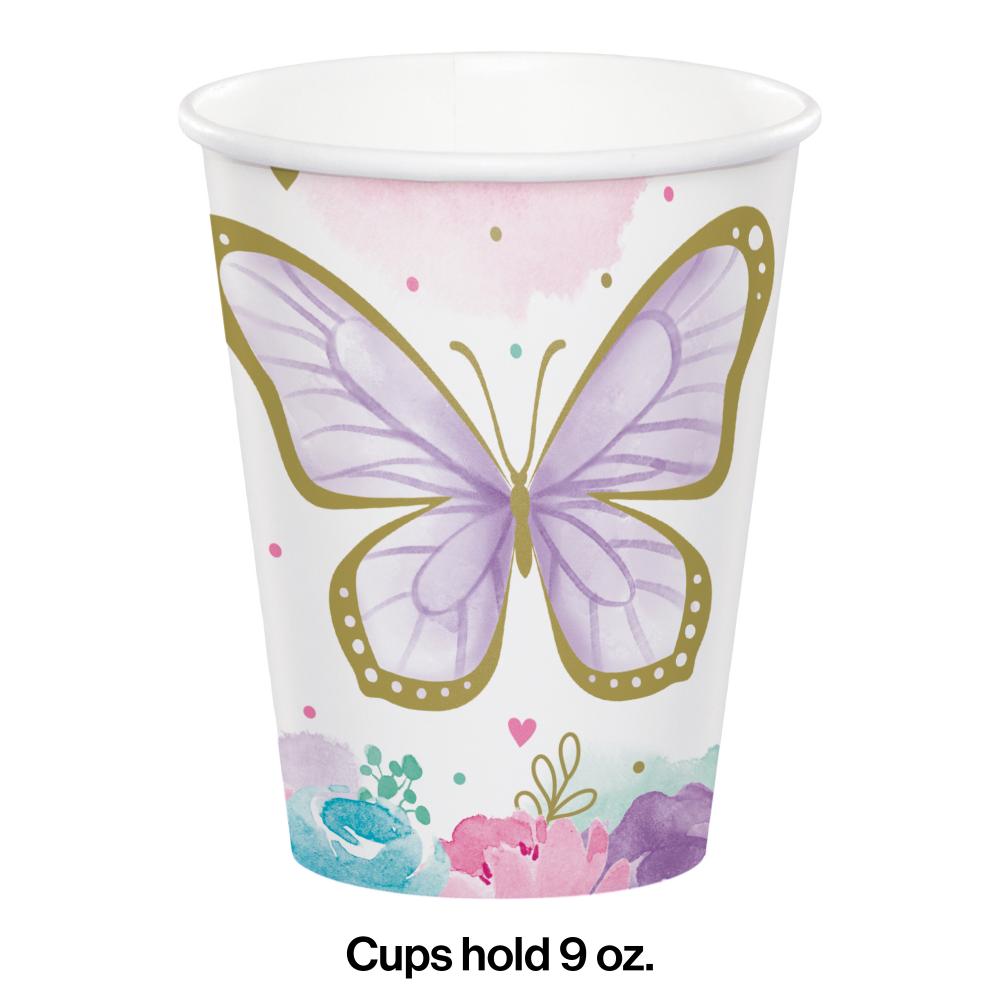 Butterfly Shimmer Hot/Cold Cup 9oz. 8ct