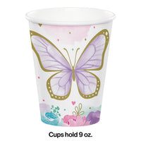 Butterfly Shimmer Hot/Cold Cup 9oz. 8ct