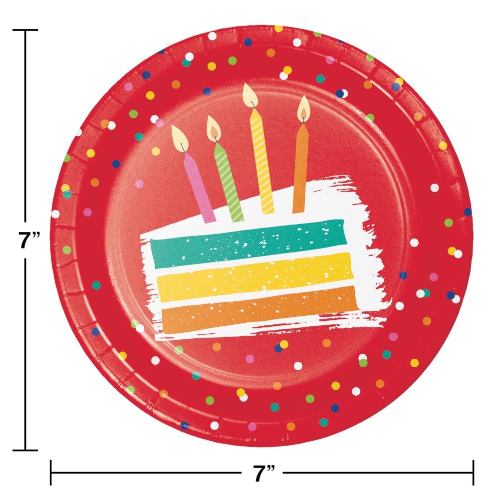 Festive Cake Dessert Plate 8ct
