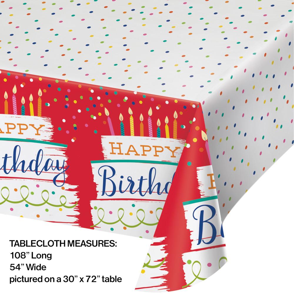 6 pc Bulk Festive Cake Happy Birthday Paper Table Covers