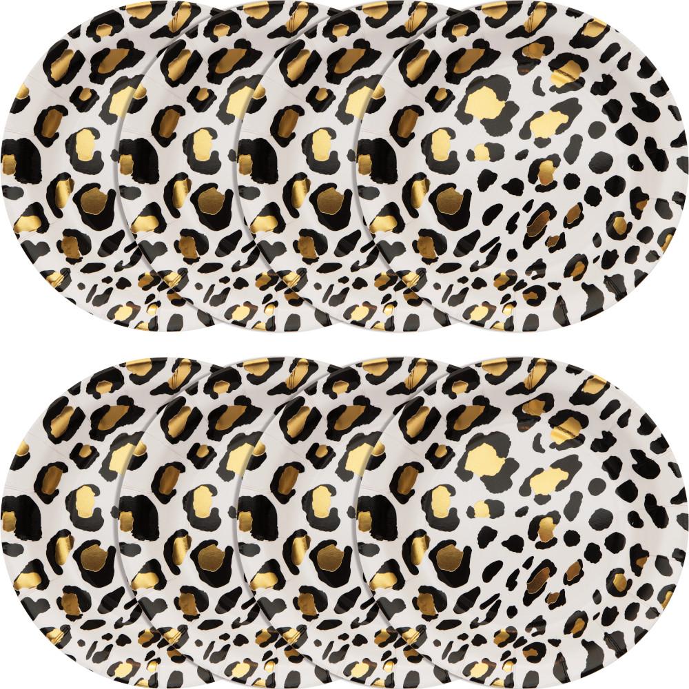 96ct Bulk Leopard Dessert Plates
