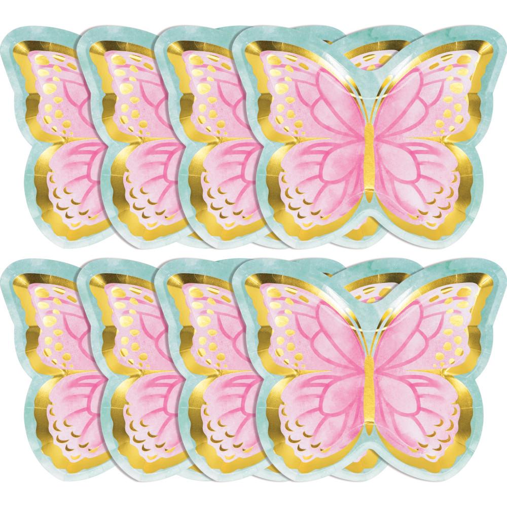 96ct Bulk Golden Butterfly Shaped Dinner Plates