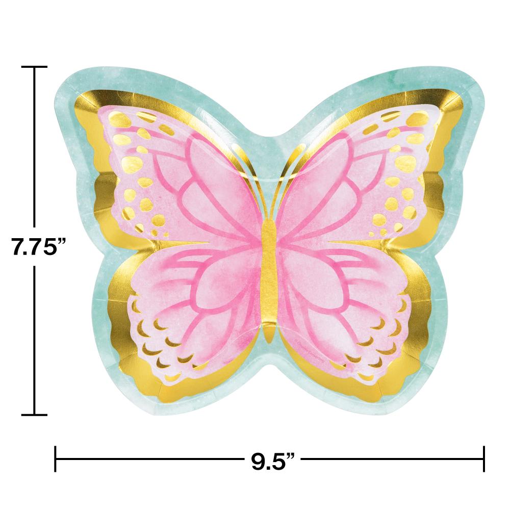 96ct Bulk Golden Butterfly Shaped Dinner Plates