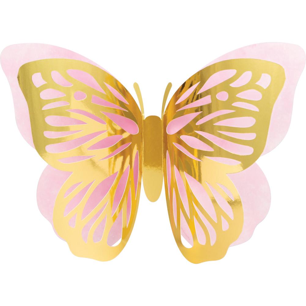 18ct Bulk Golden Butterfly Wall Decor