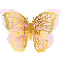 18ct Bulk Golden Butterfly Wall Decor