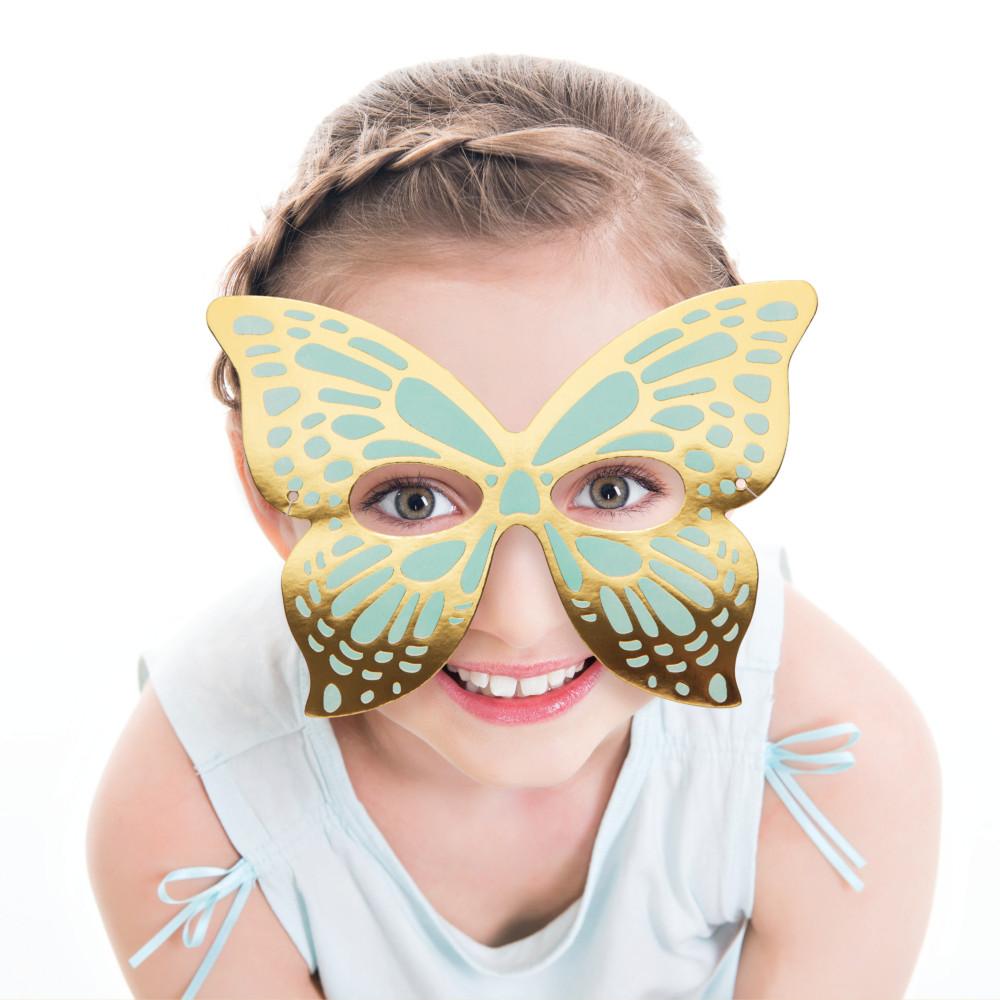 48ct Bulk Golden Butterfly Paper Masks