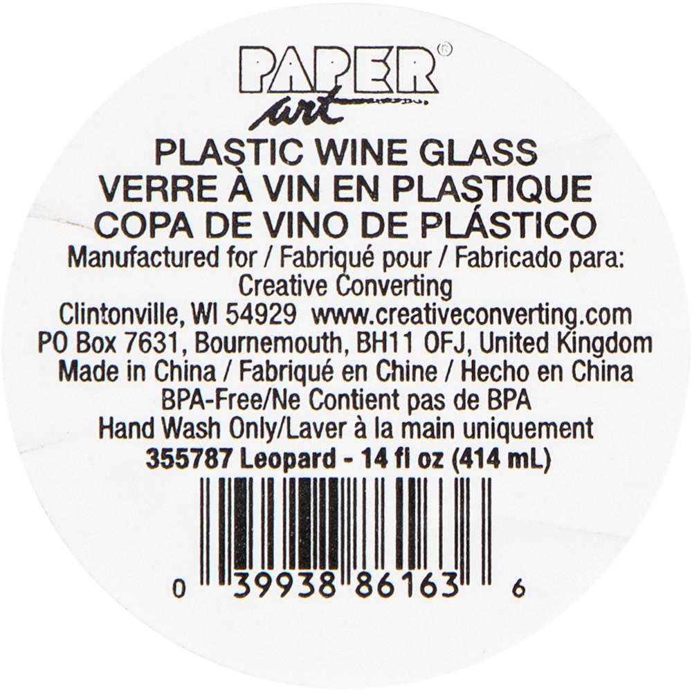 6ct Bulk Leopard Plastic Stemless Wine Glasses