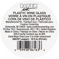 6ct Bulk Leopard Plastic Stemless Wine Glasses