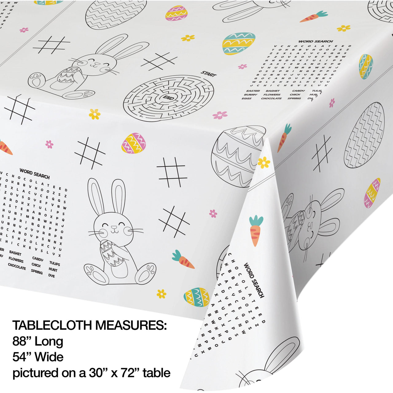 12ct Bulk Kids Easter Activity Paper Table Covers