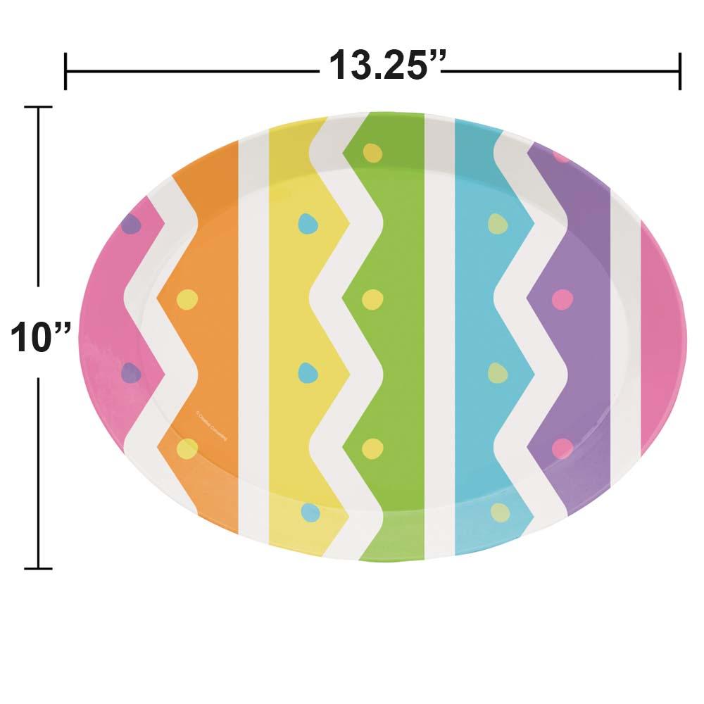 Easter Plastic Tray, Oval Bright Easter Egg 1ct by Creative Converting