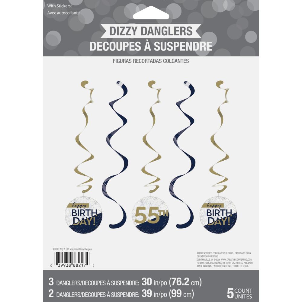 30ct Bulk Navy and Gold Birthday Dizzy Danglers