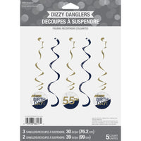 30ct Bulk Navy and Gold Birthday Dizzy Danglers