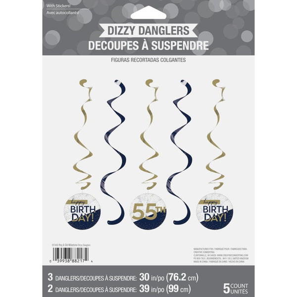 Creative Converting Bright And Bold 5 Count Dizzy Danglers Hanging Party Decorations