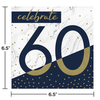 Navy & Gold Milestone Luncheon Napkin, 60 16ct