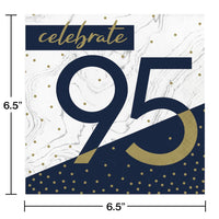 192ct Bulk Navy and Gold 95th Birthday Luncheon Napkins