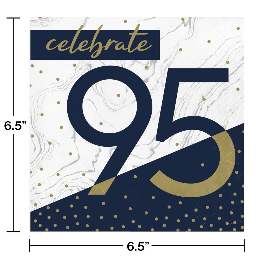 192ct Bulk Navy and Gold 95th Birthday Luncheon Napkins