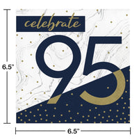192ct Bulk Navy and Gold 95th Birthday Luncheon Napkins
