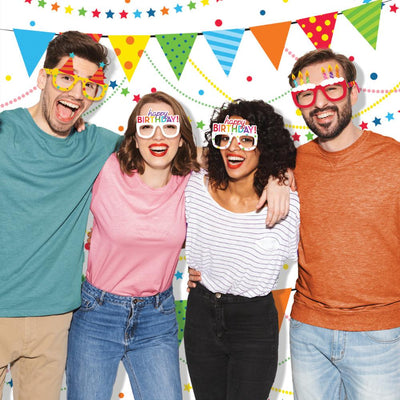 24 pc Bulk Happy Birthday Paper Favor Eyeglasses