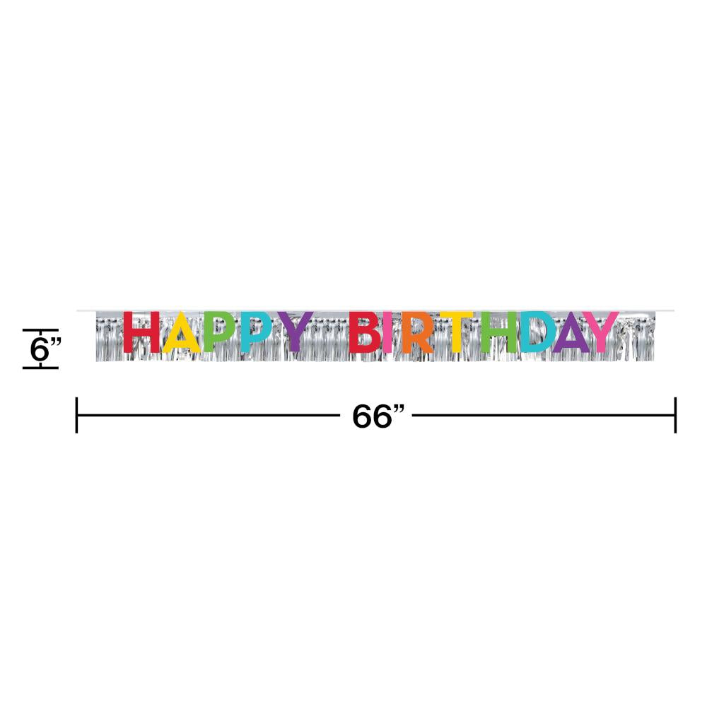 12ct Bulk Happy Birthday Banners with Fringe