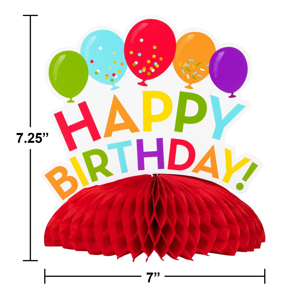 6ct Bulk Happy Birthday Honeycomb Centerpieces