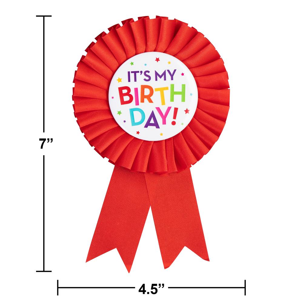 Birthday Award Ribbon Button 1ct