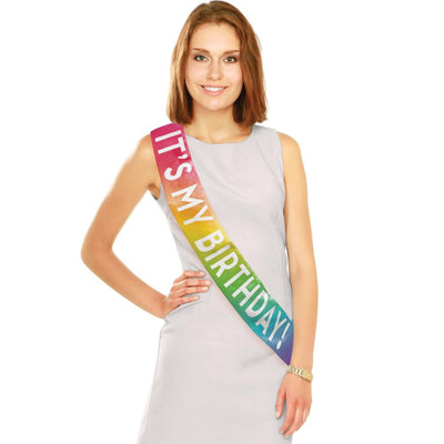 12 pc Bulk It's My Birthday Party Sashes