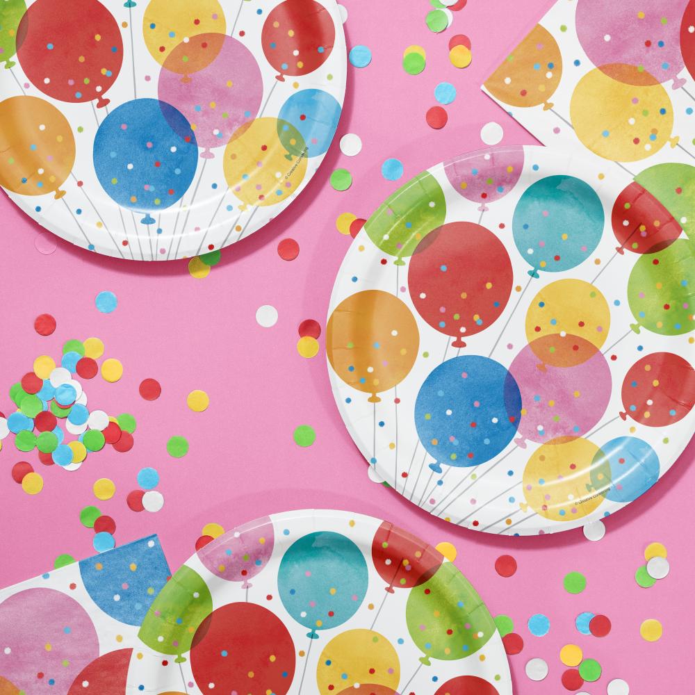 Confetti Balloons Dinner Plate 8ct