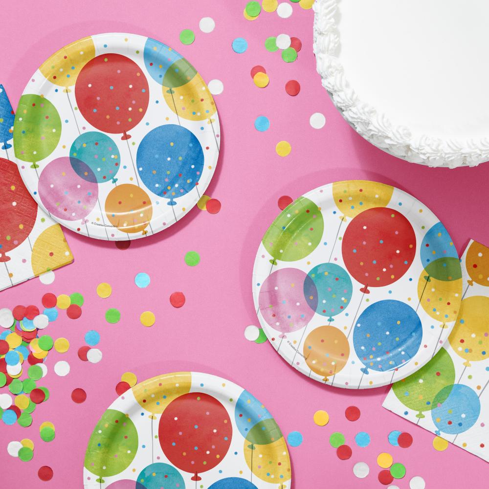 Confetti Balloons Dessert Plate 8ct