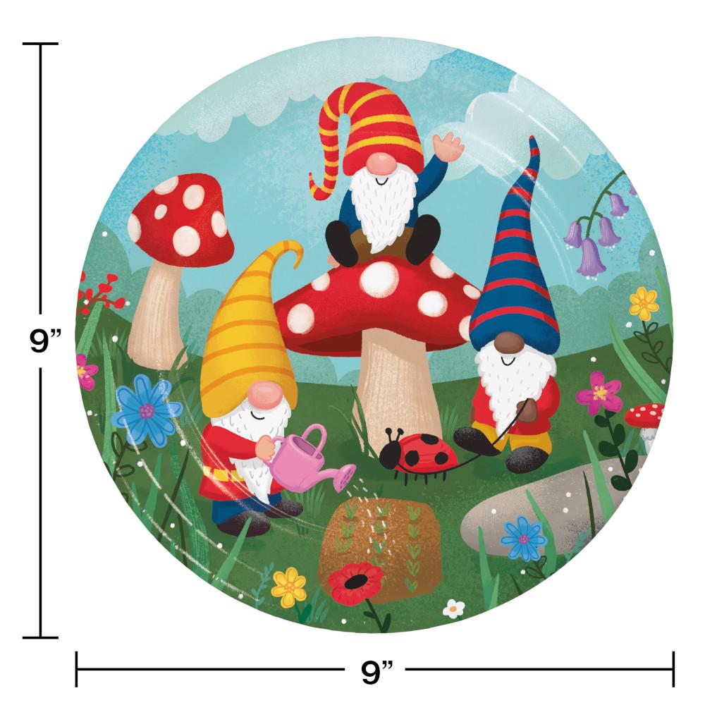 96ct Bulk Party Gnomes Dinner Plates