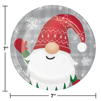 96ct Bulk Holiday Gnomes Dessert Plates
