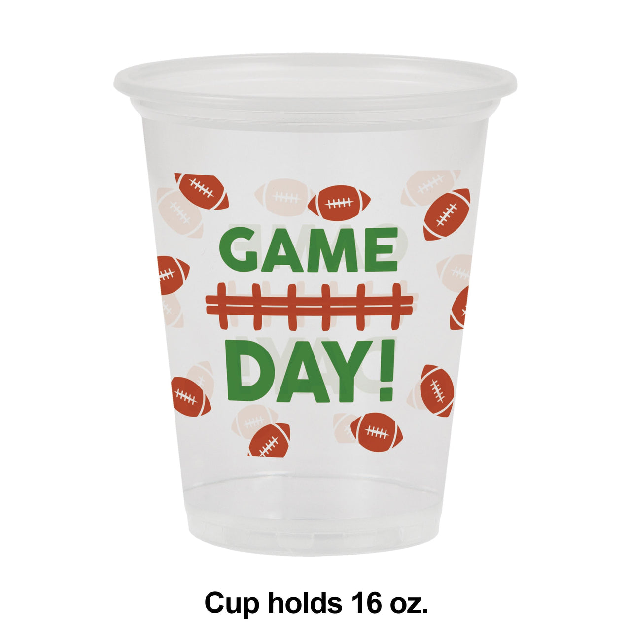 96ct Bulk Football Plastic Cup 16 oz