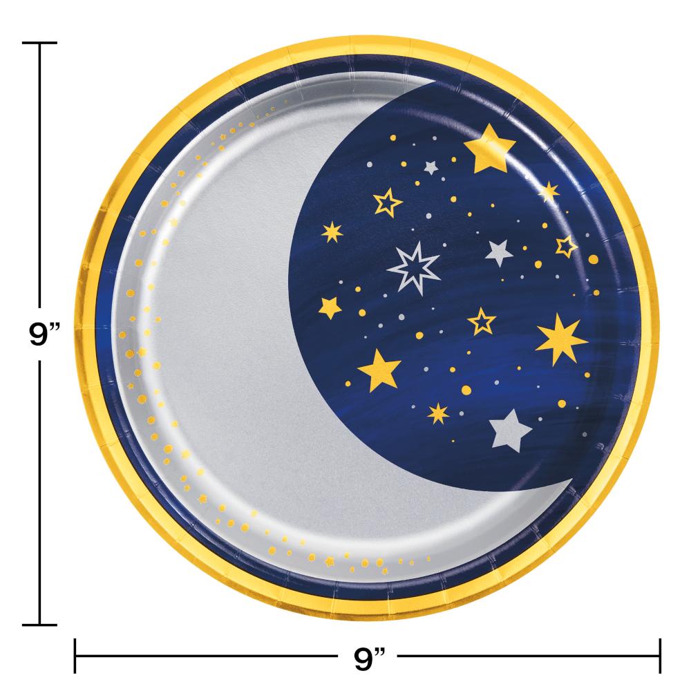 96ct Bulk Starry Night Moon Dinner Plates