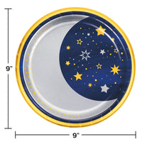 96ct Bulk Starry Night Moon Dinner Plates